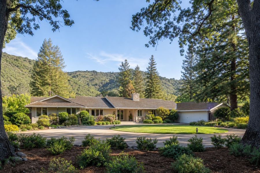 Almaden Valley ranch home under oaks
