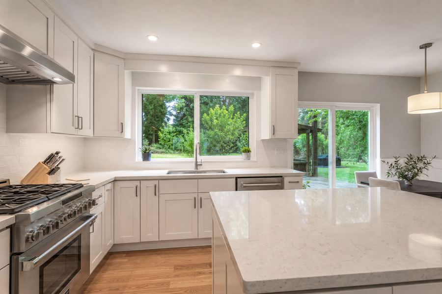 Renovated open-plan kitchen
